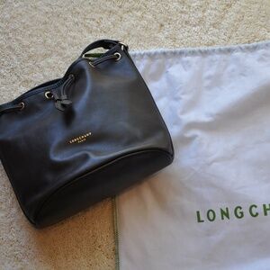Longchamp Two Tone Soft Leather Bucket Bag
